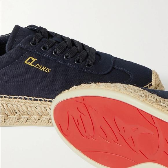 CHRISTIAN LOUBOUTIN
Espasneak canvas espadrille sneakers,navy,size 10